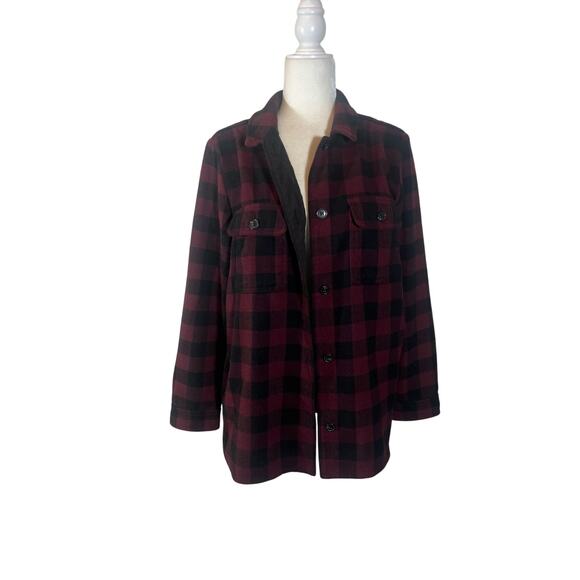 BP Womens sz M wool blend plaid flannel barn grandpacore jacket - Picture 1 of 7